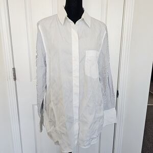 Vince White and BluePinned Striped Button-Up Shirt Size 10{bx8}
